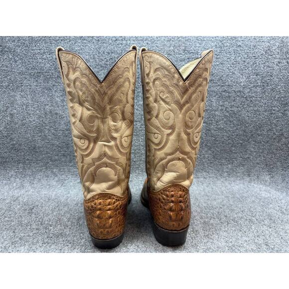 Men Western Cowboy Boots Croc Embossed Leather US 7 Read Description main image 6